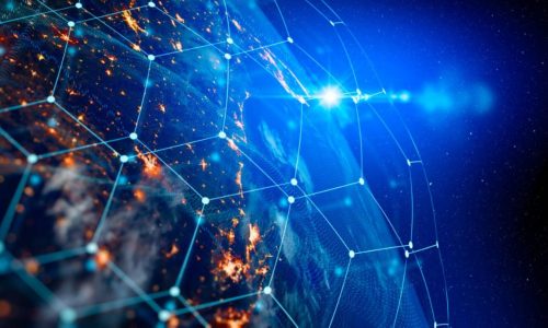 Global network connection, digital world, data flow, internet technology